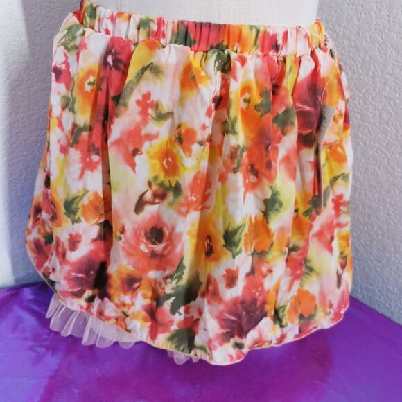 Golds Infinity Mini Skirt Size Small Orange Floral Cosplay Party Casual Festival - Picture 5 of 6